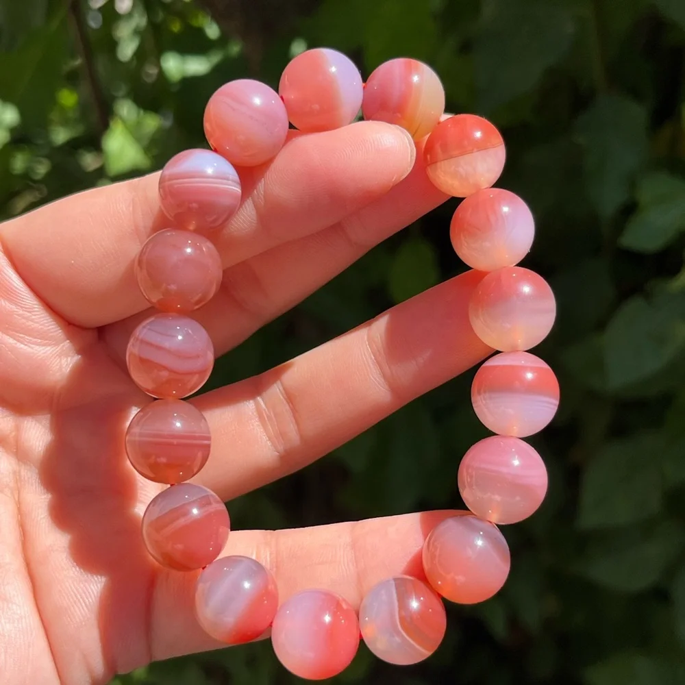 12.5mm Stretchable‎ Red Yanyuan agate bracelet 1485